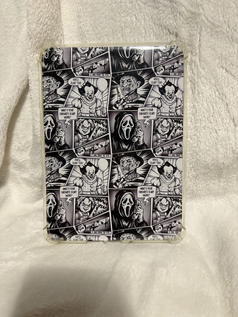 Horror comic scary movie kindle insert for clear case