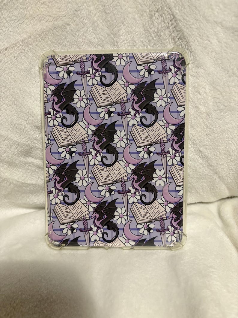 Lilac dragon romantasy kindle insert for clear case