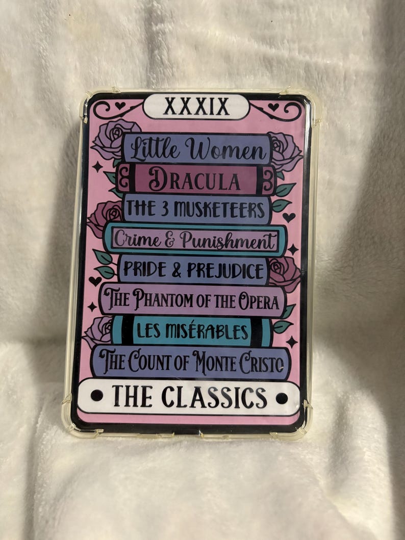 The classics tarot style kindle insert for clear case