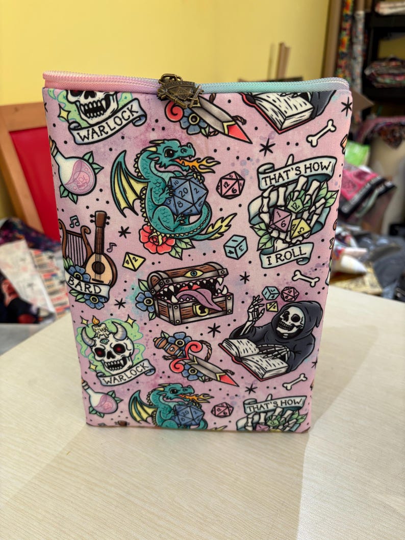 DnD bookish book sleeve book jacket booksleeve
