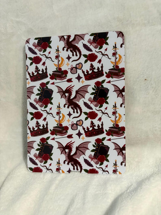 Red Romantasy dragons kindle insert for clear case