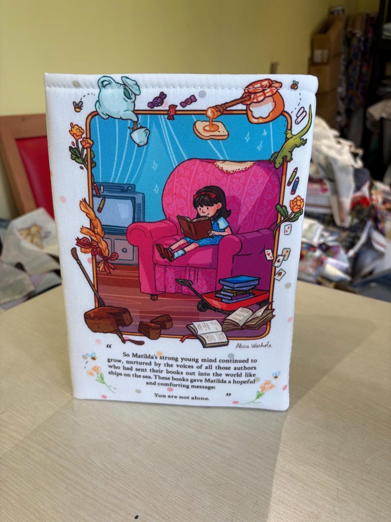 Matilda bookish book sleeve book jacket booksleeve