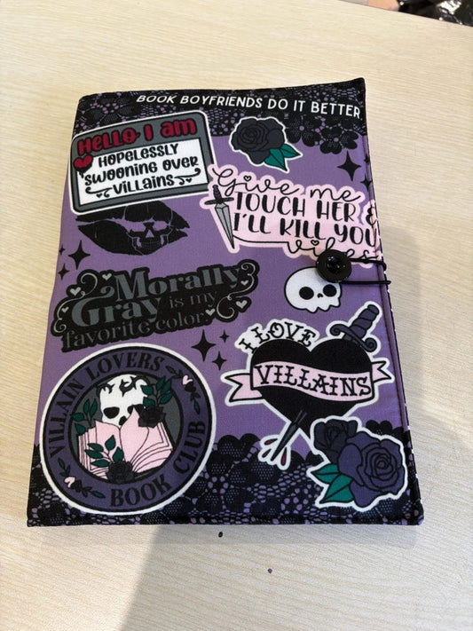 Here for the villain bookish book sleeve book jacket booksleeve
