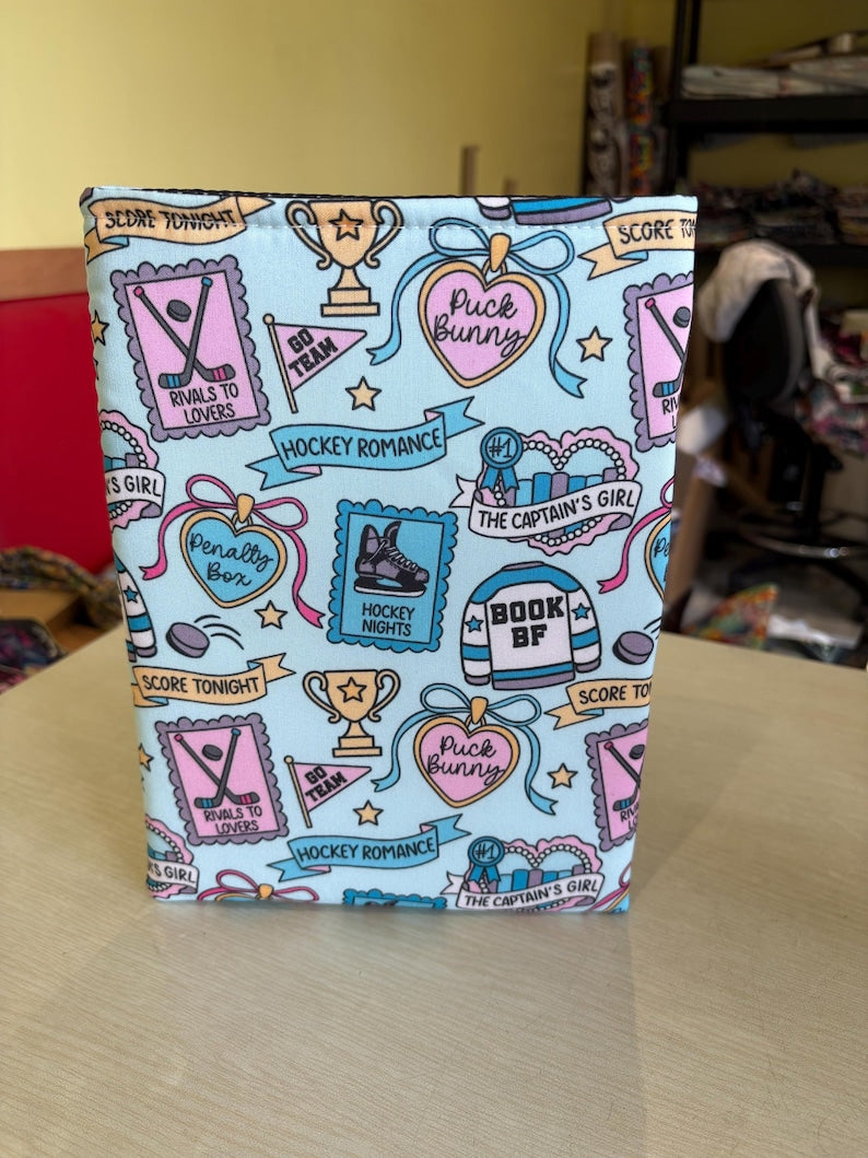 Hockey romance stamps bookish book sleeve blue book jacket booksleeve