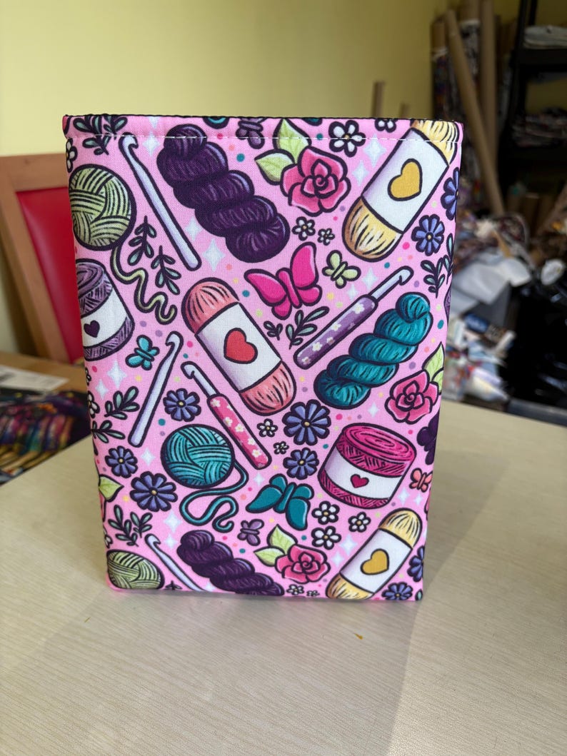 Crochet and knitting lover book sleeve book jacket booksleeve