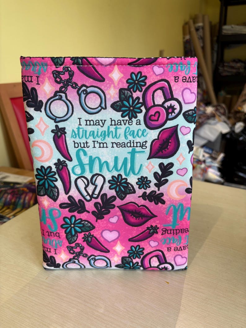 Straight face but reading smut bookish book sleeve book jacket booksleeve