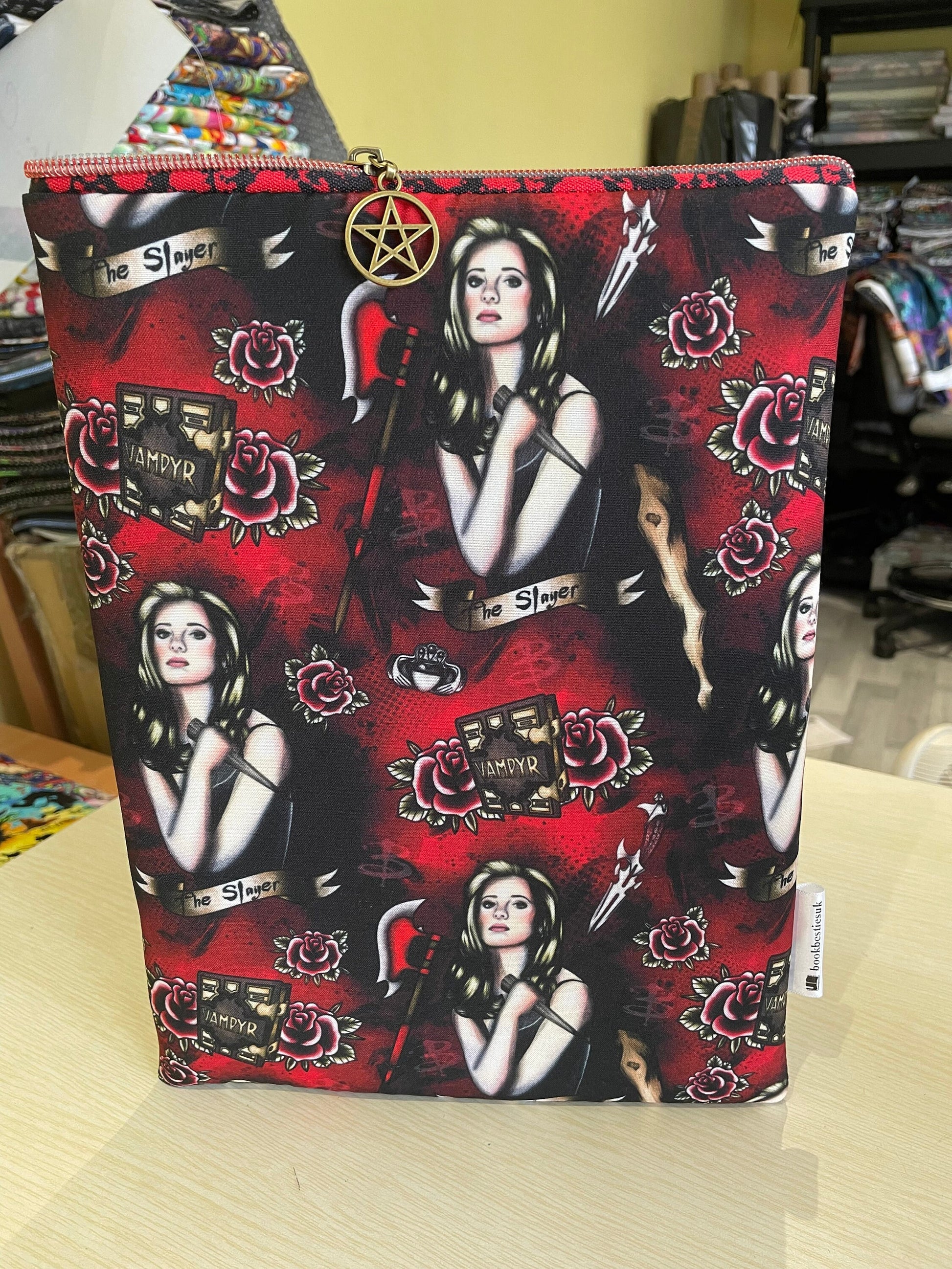Vampire Slayer booksleeve book cover book pouch bookbestie book sleeve pattern may vary **zip sold separately**