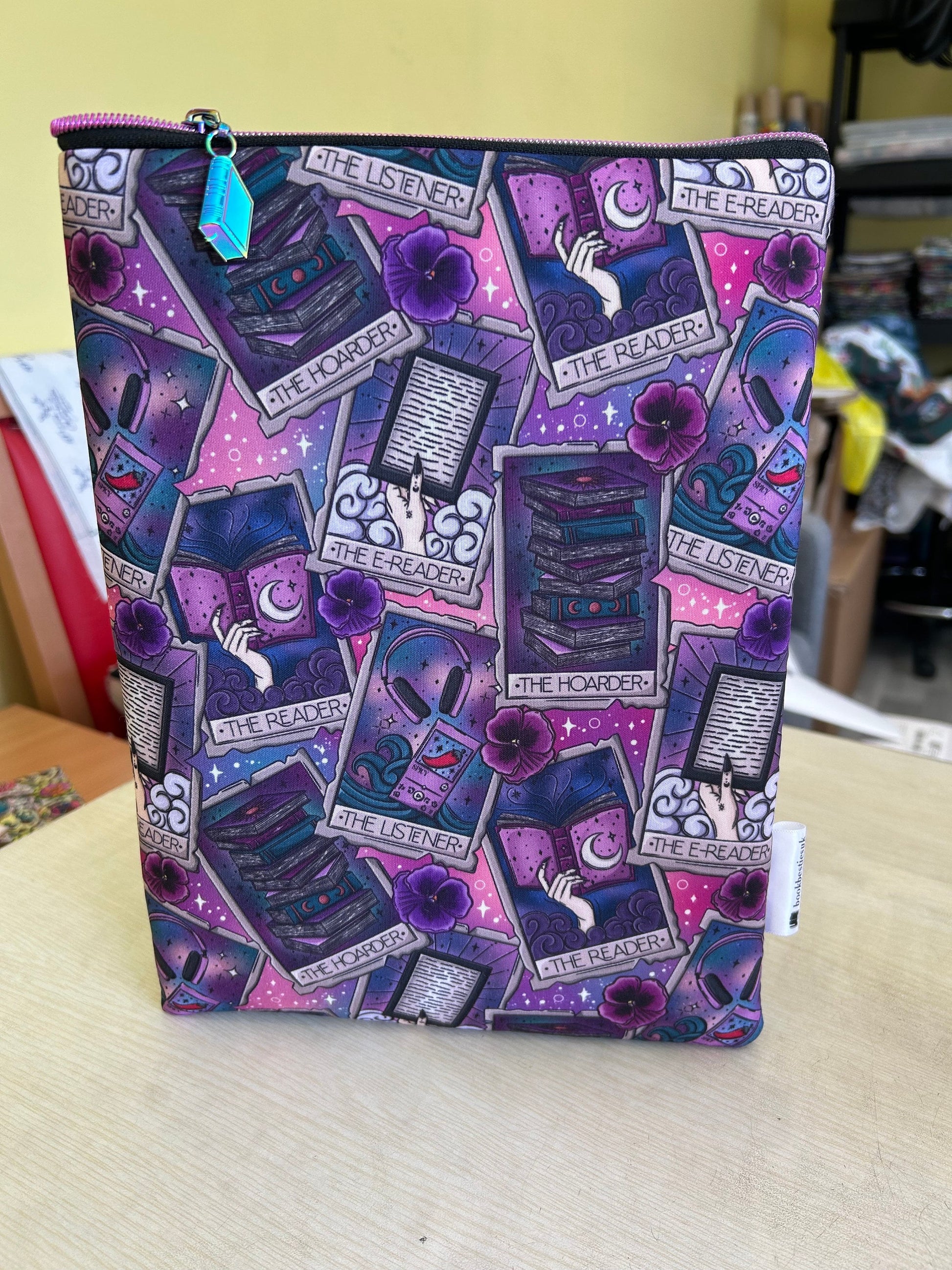 Tarots and tomes bookish fabric book jacket book cover book pouch bookbestie book sleeve zip sold separately