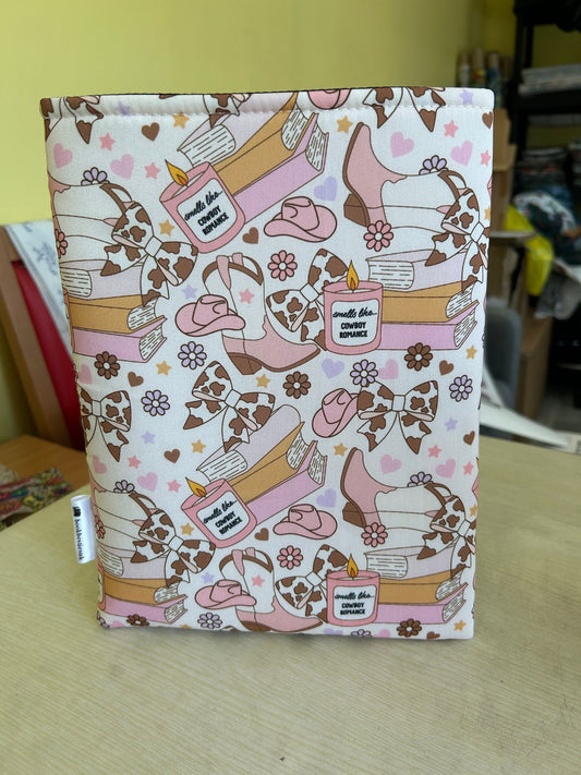 Smells like cowboy romance trope fabric book jacket book cover book pouch bookbestie book sleeve zip sold separately