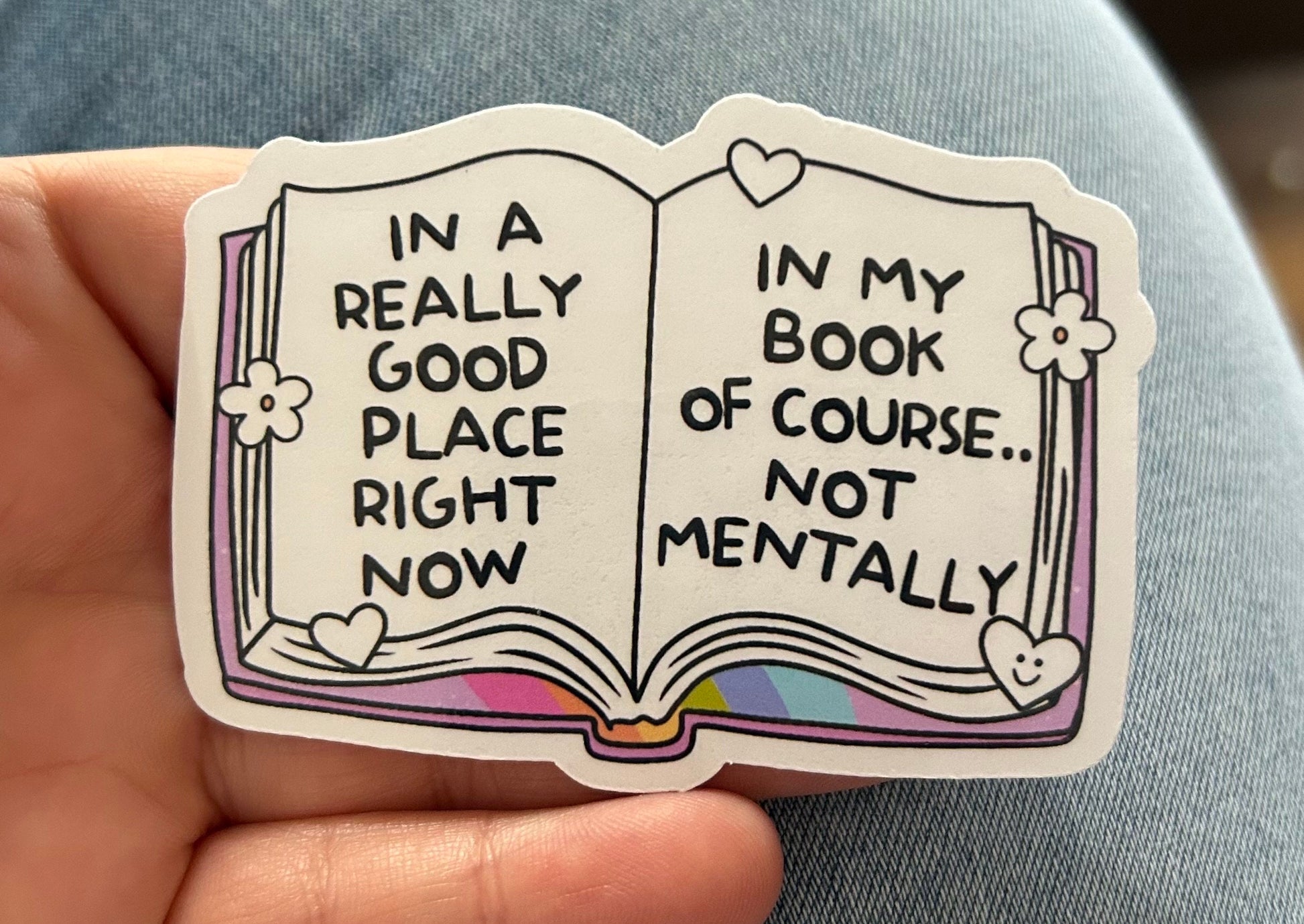 In a really good place right now in my book not mentally glossy sticker bookish book lover reader sticker for kindle, kindle decal decoratio