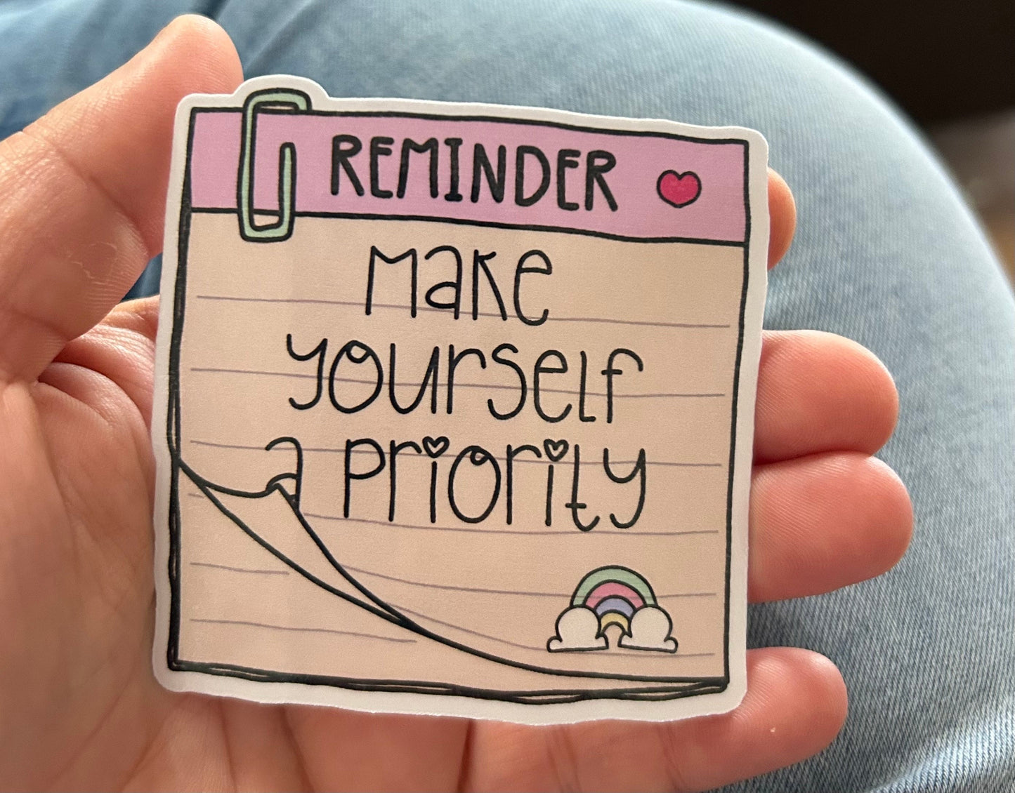 Make yourself a priority motivational glossy sticker bookish booklover reader sticker for kindle, kindle decal decoration