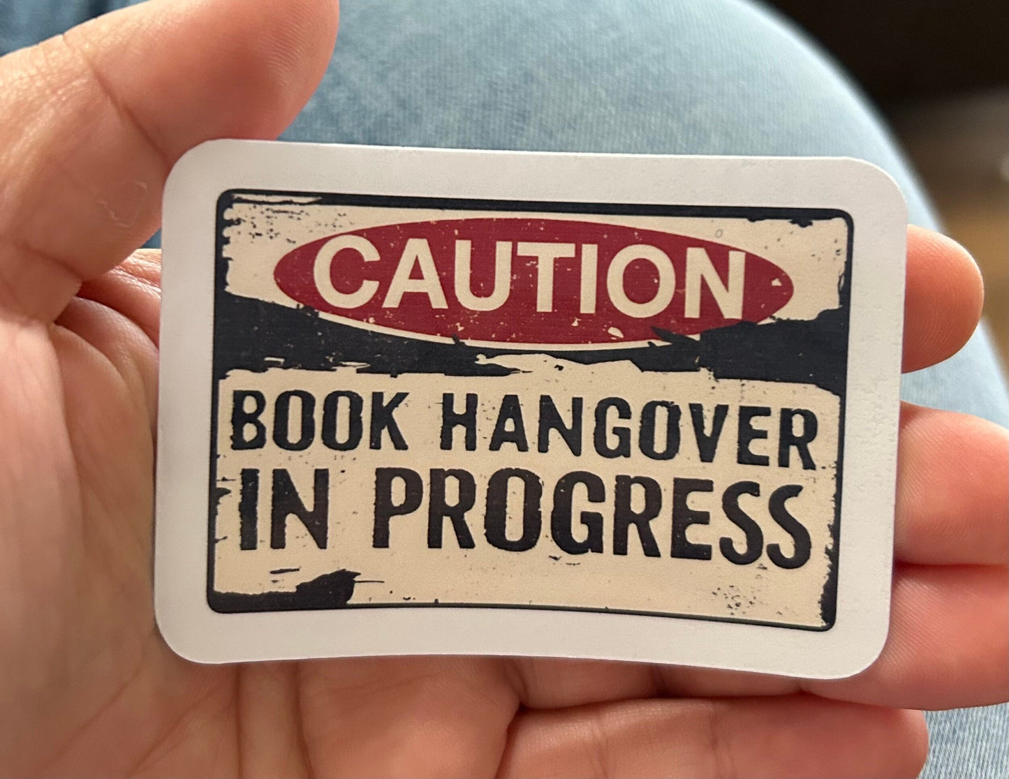 Book hangover in progress glossy sticker bookish book lover reader sticker for kindle, kindle decal decoration,