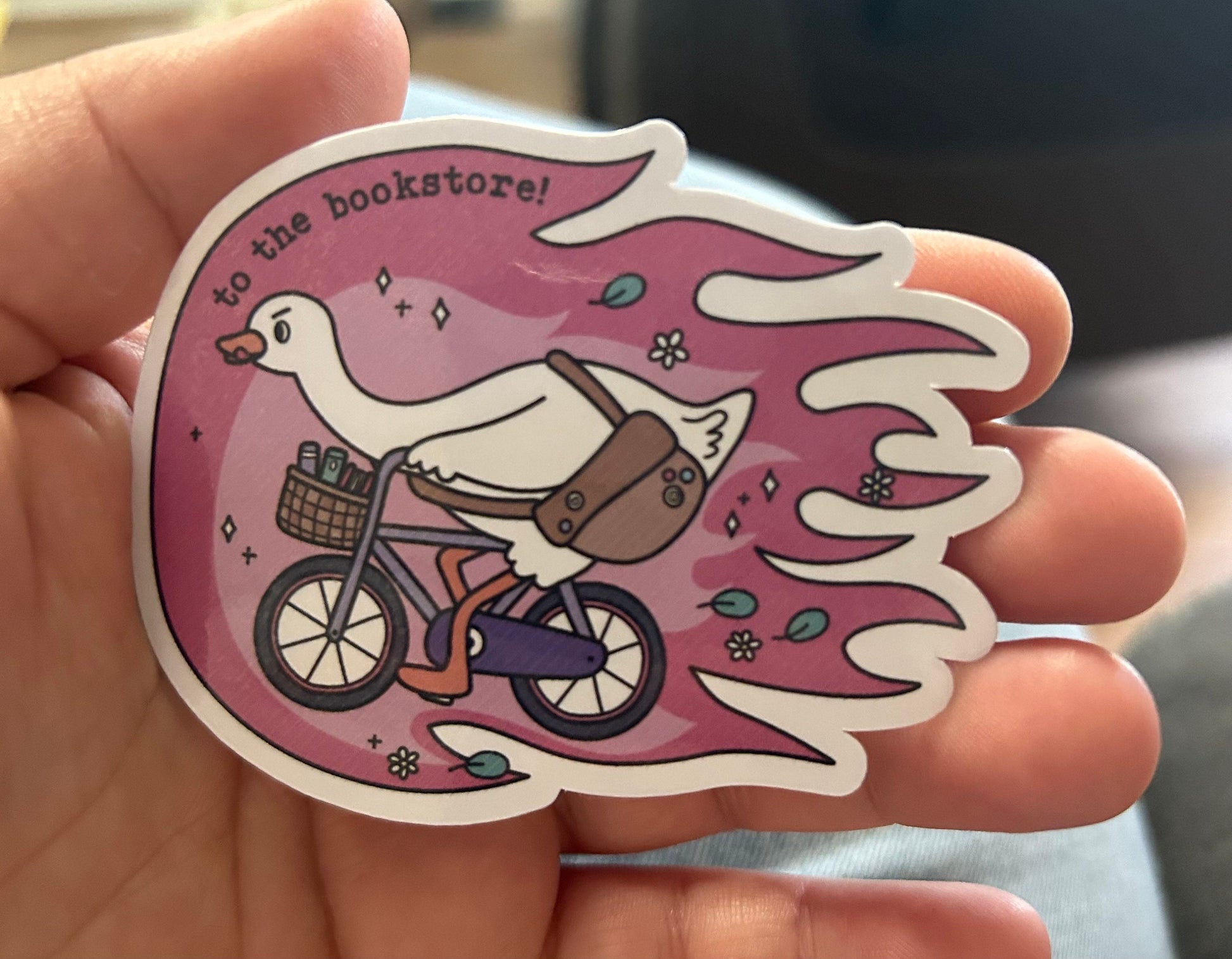 Silly goose to the book store glossy sticker bookish book lover reader sticker for kindle, kindle decal decoration,