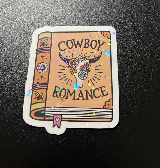 Cowboy romance book club reader sparkle or glossy sticker bookish book lover reader sticker for kindle, kindle decal decoration