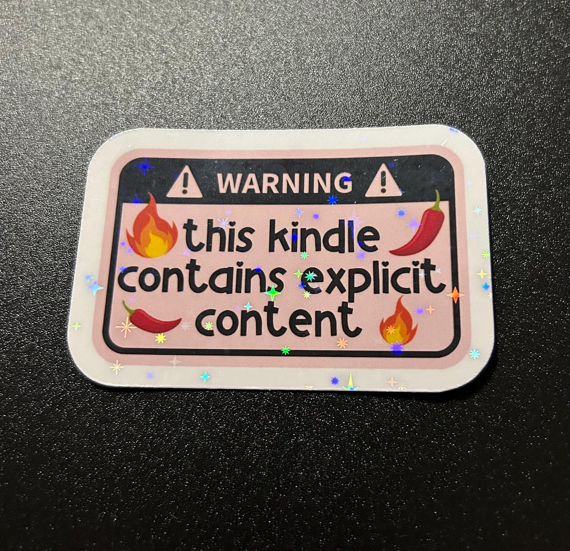 Warning this kindle contains explicit content sparkle glossy sticker bookish book lover reader sticker for kindle, kindle decal decoration