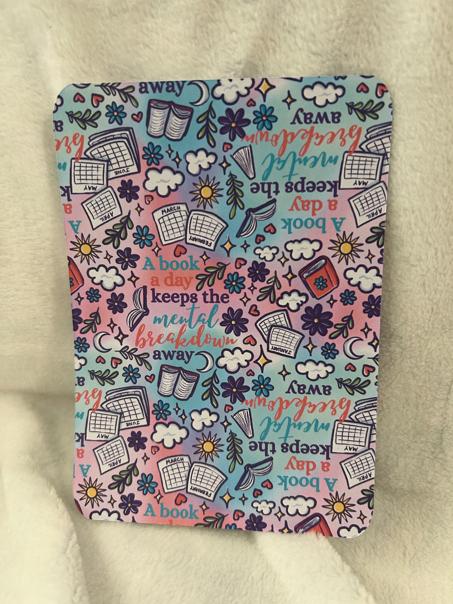 A book a day kindle e reader insert card for clear case, kindle accessory decoration, kindle, paperwhite, oasis, scribe 10th 11th gen