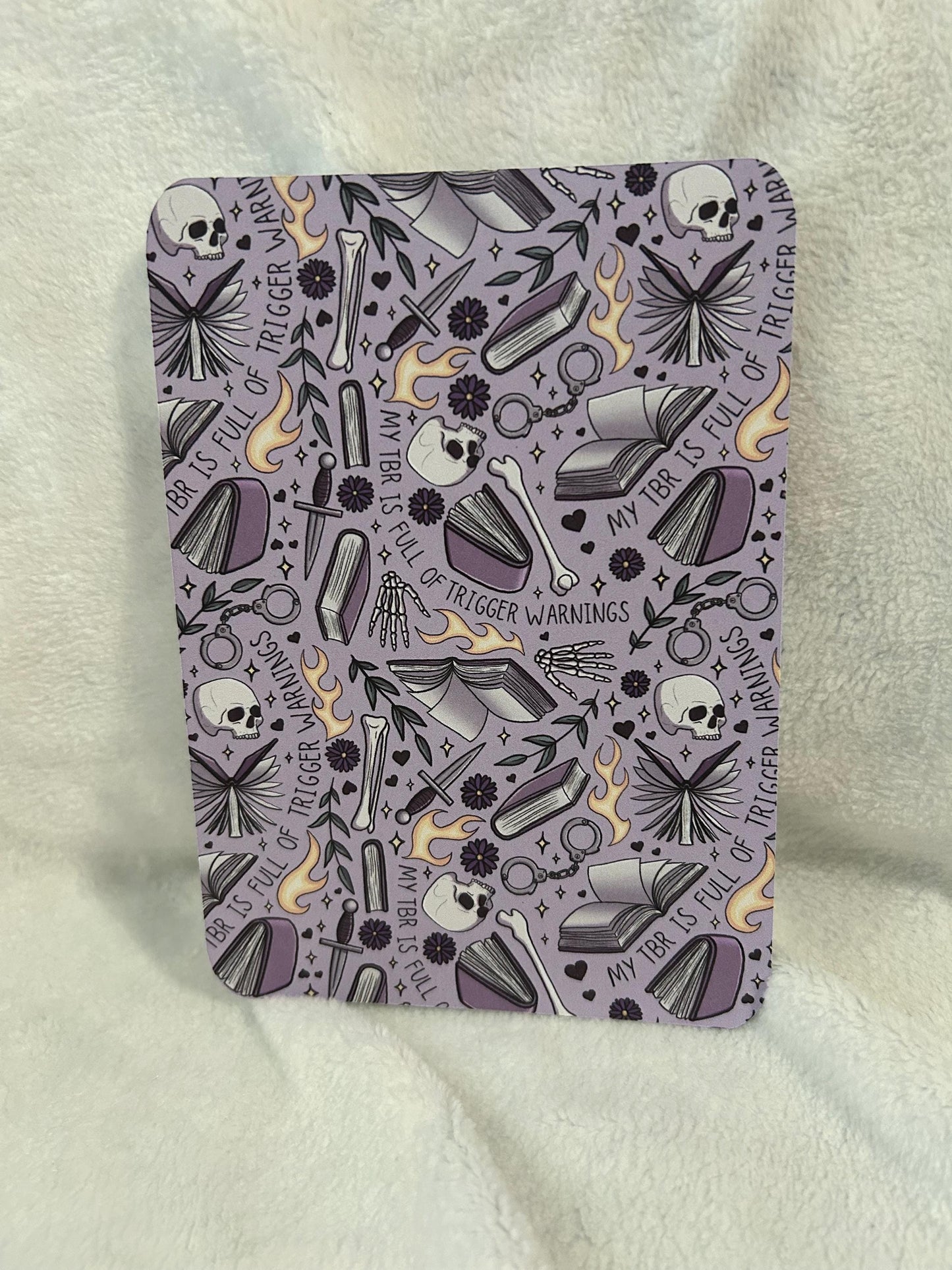 My tbr is full of trigger warning kindle e reader insert card for clear case, kindle accessory decoration, kindle, paperwhite, oasis, scribe