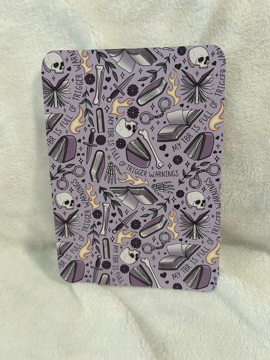 My tbr is full of trigger warning kindle e reader insert card for clear case, kindle accessory decoration, kindle, paperwhite, oasis, scribe