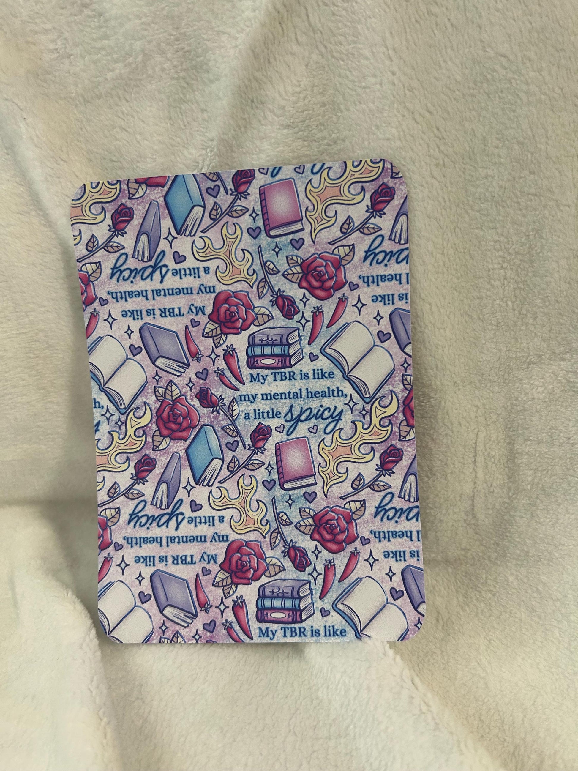 My tbr is like my mental health kindle e reader insert card for clear case, kindle accessory decoration, kindle, paperwhite, oasis, scribe