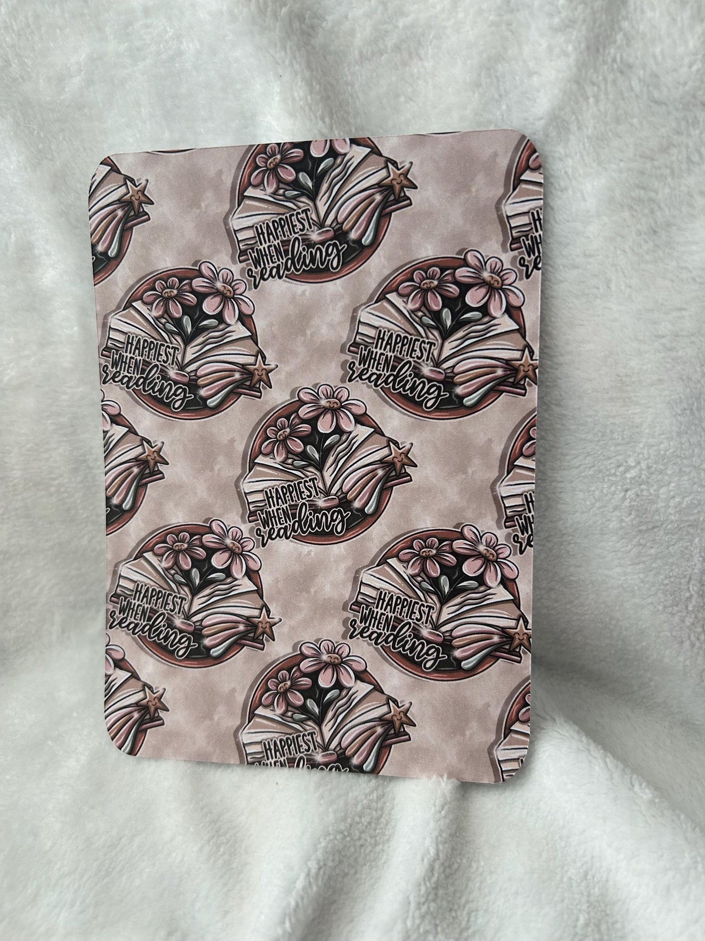 Happiest when I’m reading kindle e reader insert card for clear case, kindle accessory, kindle, paperwhite, oasis, scribe 10th 11th gen