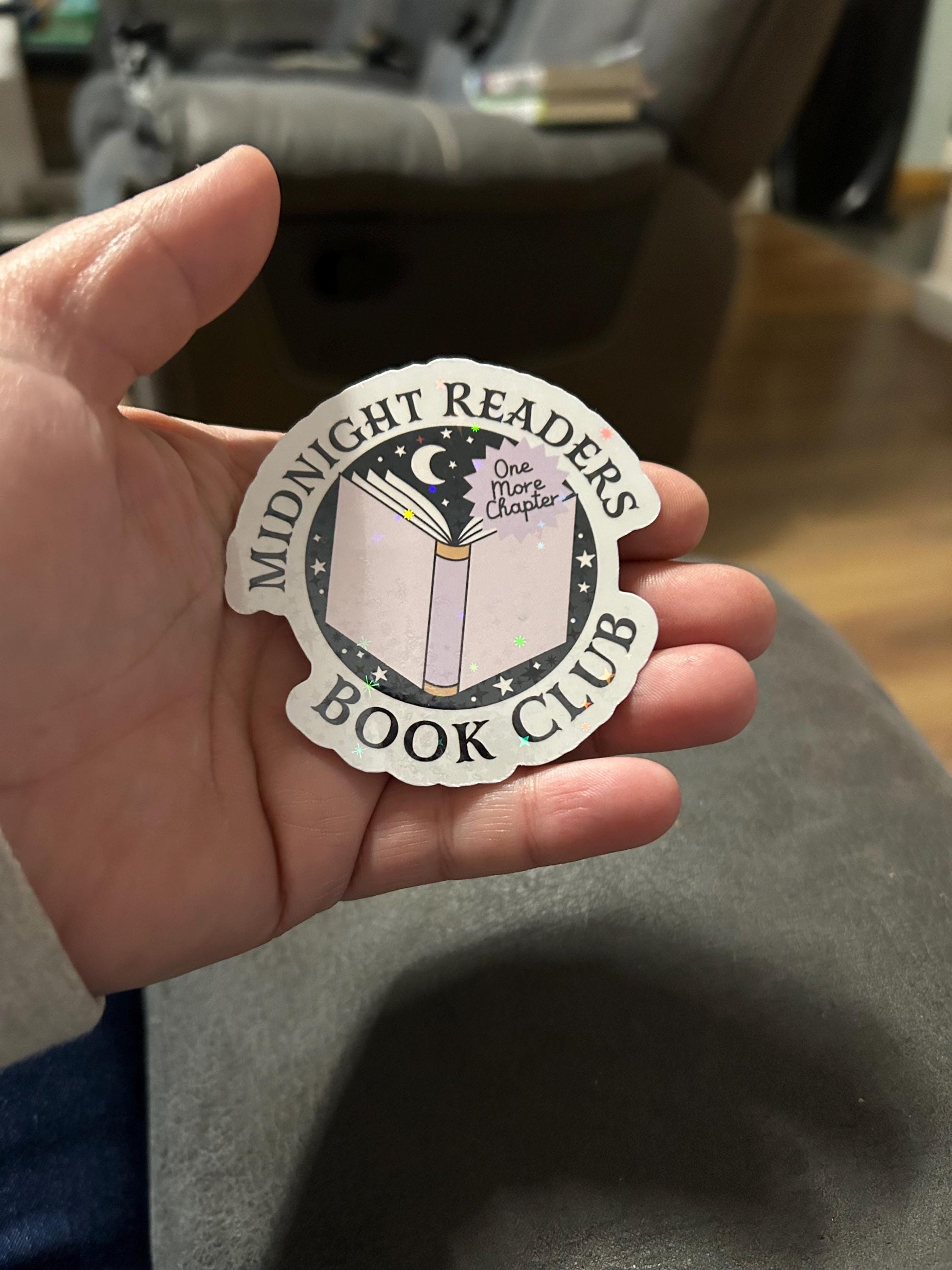 Midnight reader book club reader sparkle or glossy sticker bookish book lover reader sticker for kindle, kindle decal decoration