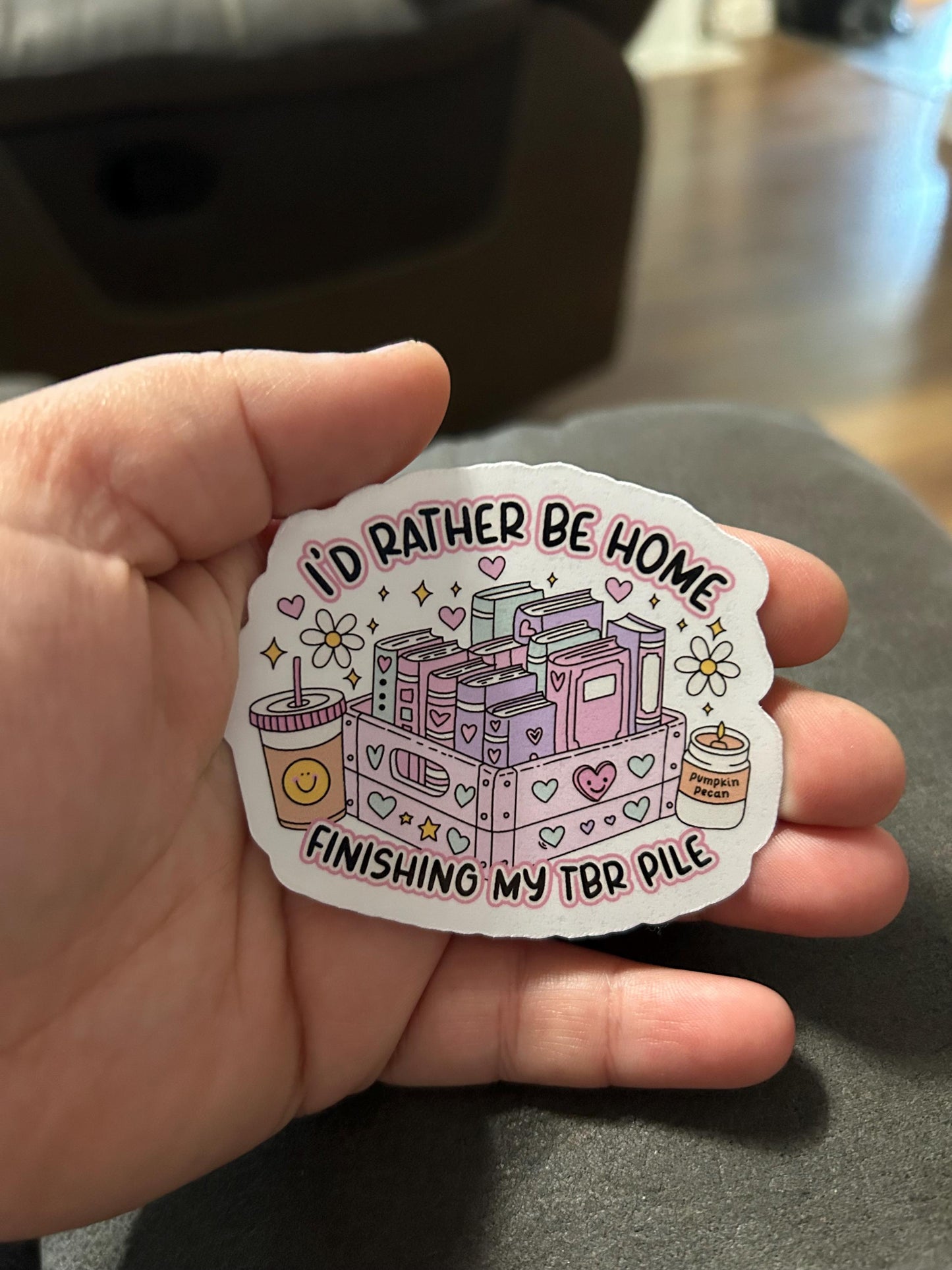 I’d rather be home finishing my tbr pile book lover reader sticker bookish book lover reader sticker for kindle, kindle decal decoration,