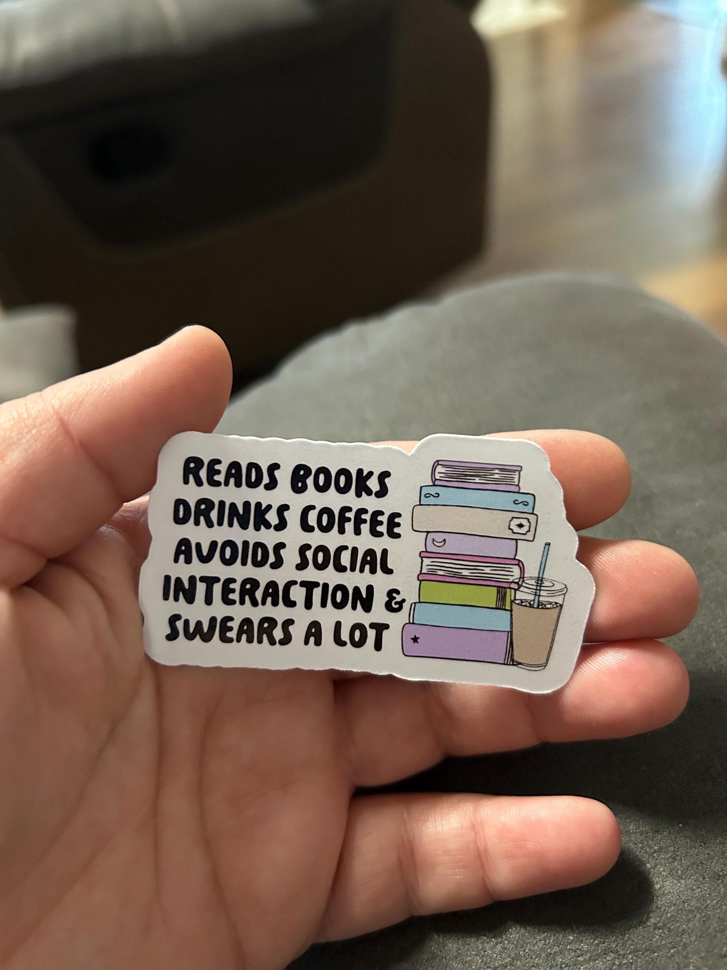 Reads books, drinks coffee sweats a lot book lover reader sticker bookish book lover reader sticker for kindle, kindle decal decoration,