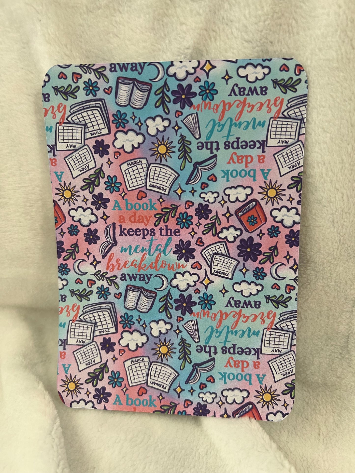 A book a day kindle e reader insert card for clear case, kindle accessory decoration, kindle, paperwhite, oasis, scribe 10th 11th gen