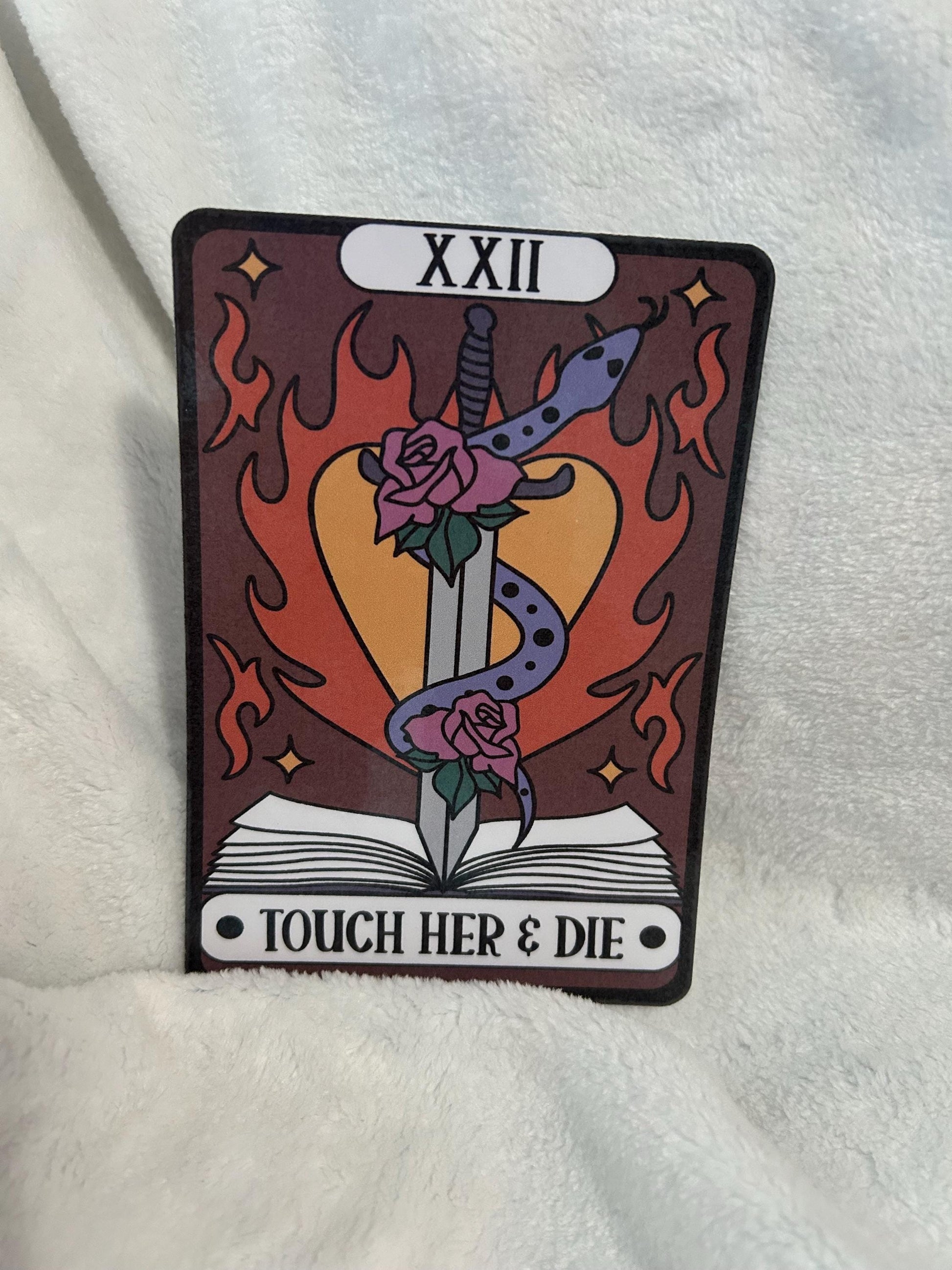 Touch her and die trope kindle e reader insert card for clear case, kindle accessory decoration, kindle, paperwhite, oasis 10th 11th gen