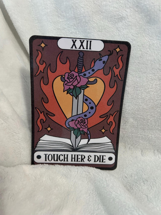 Touch her and die trope kindle e reader insert card for clear case, kindle accessory decoration, kindle, paperwhite, oasis 10th 11th gen