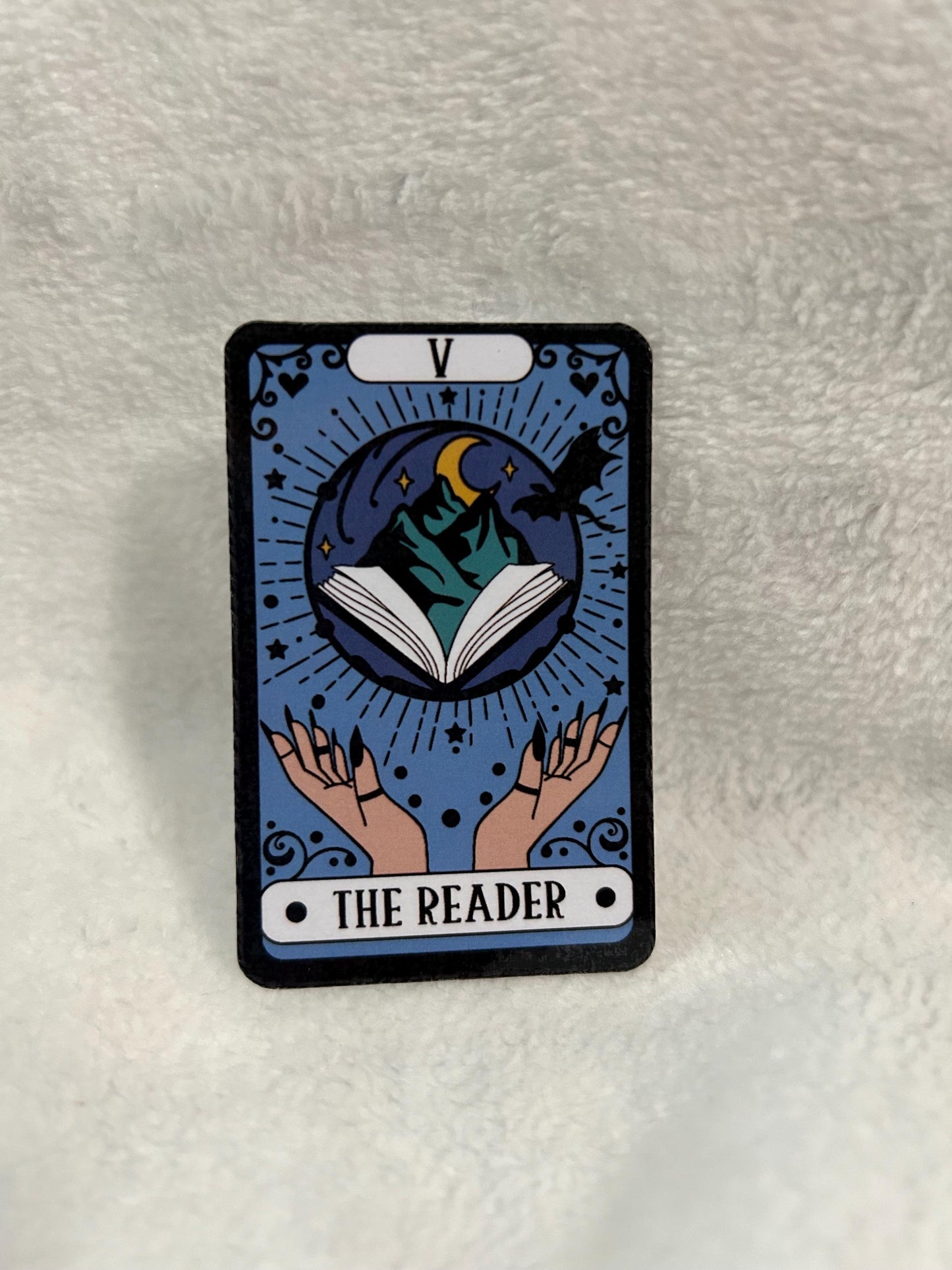 The reader trope reader tarot card style glossy sticker bookish book lover reader sticker for kindle, kindle decal decoration smutty