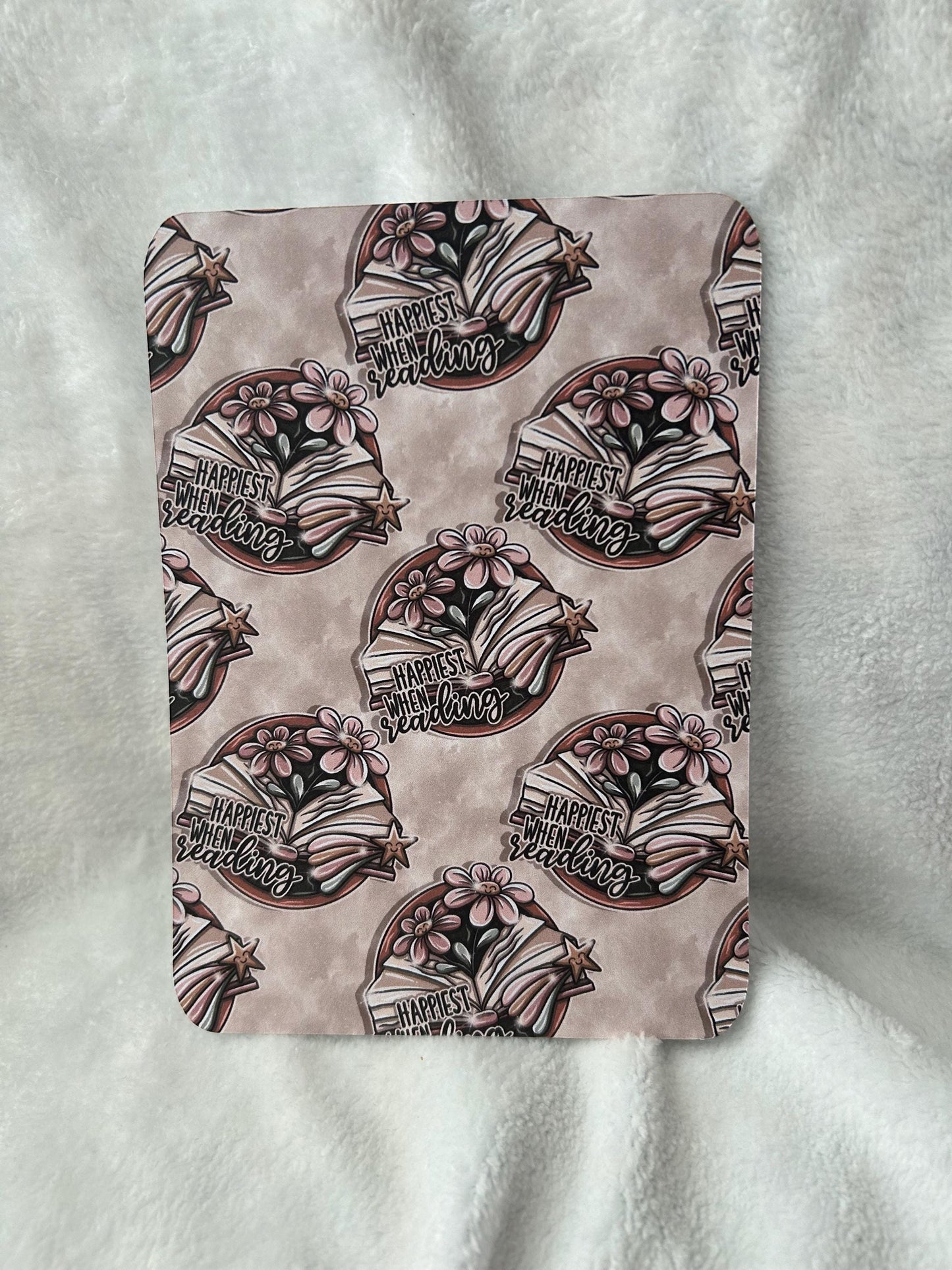 Happiest when I’m reading kindle e reader insert card for clear case, kindle accessory, kindle, paperwhite, oasis, scribe 10th 11th gen