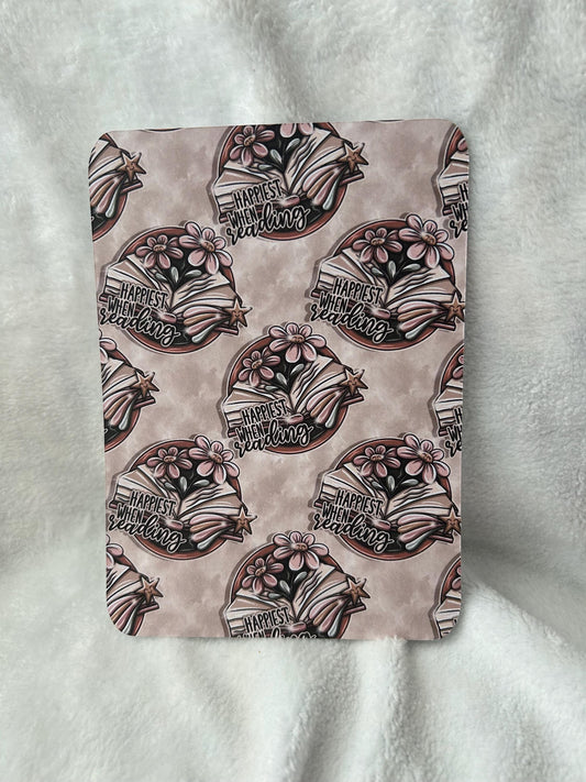 Happiest when I’m reading kindle e reader insert card for clear case, kindle accessory, kindle, paperwhite, oasis, scribe 10th 11th gen