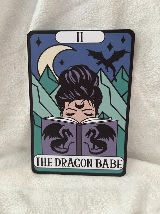 The dragon babe fantasy tarot style kindle e reader insert card for clear case, kindle accessory decoration, kindle, paperwhite, oasis