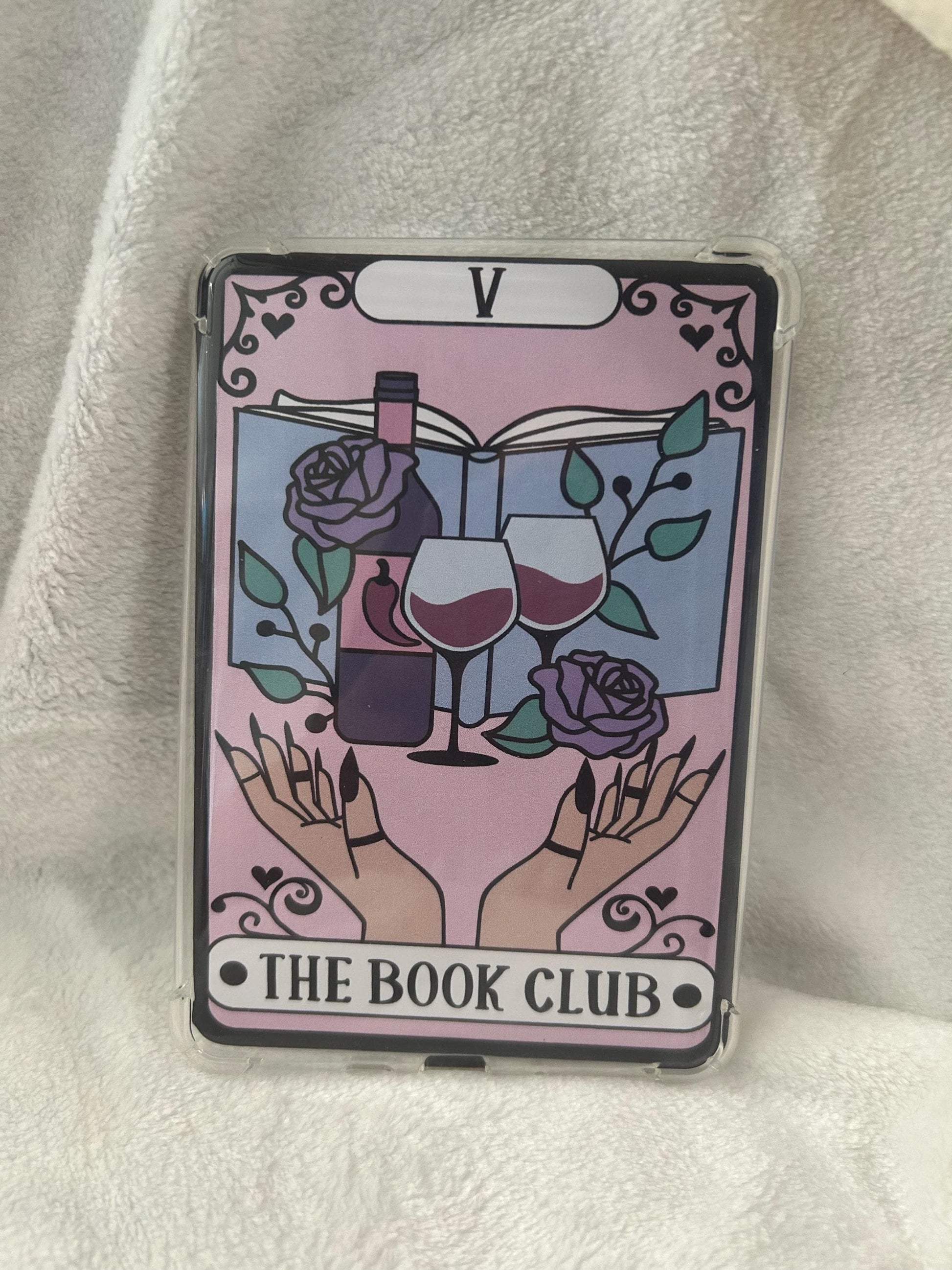 The book club bookish tarot style kindle e reader insert card for clear case, kindle accessory decoration, kindle, paperwhite, oasis12th gen