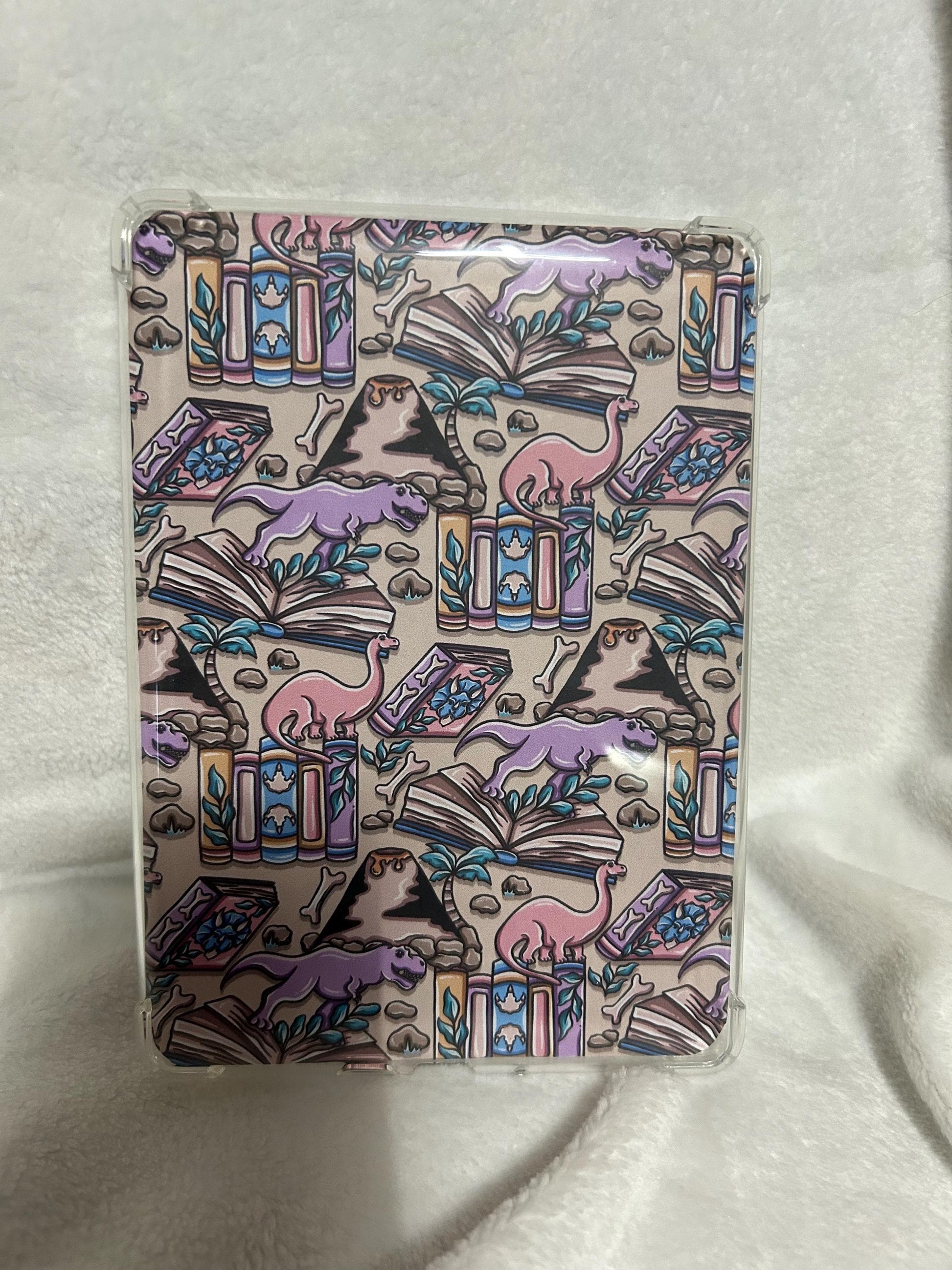 Bookish dinosaur kindle e reader insert card for clear case, kindle accessory decoration, kindle, paperwhite, oasis, scribe12th gen