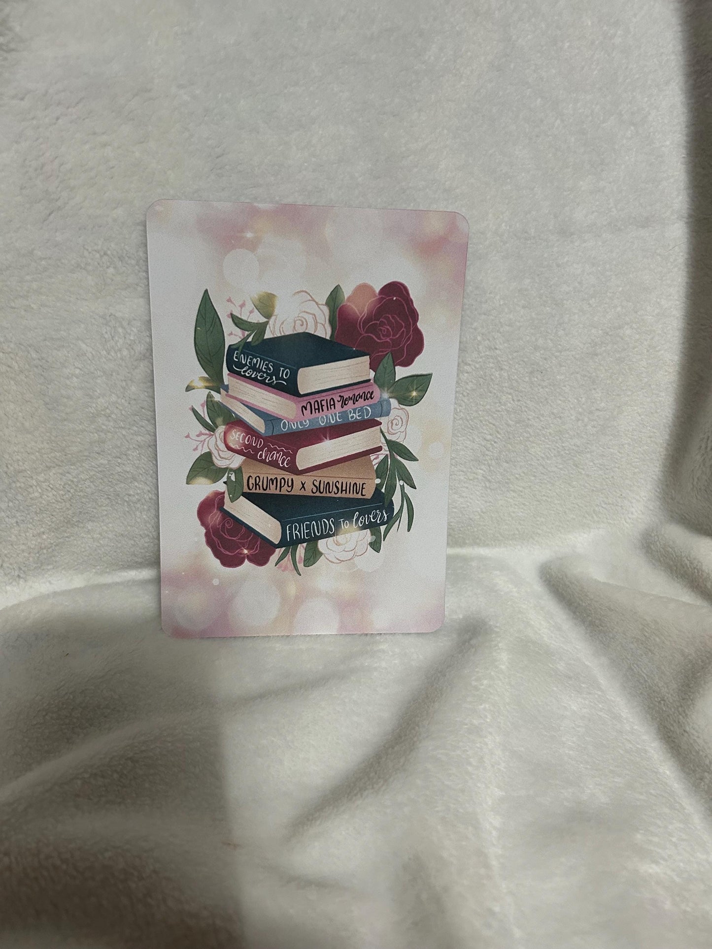 Pale tropes book stack kindle e reader insert card for clear case, kindle accessory decoration, kindle, paperwhite, oasis 10th 11th gen