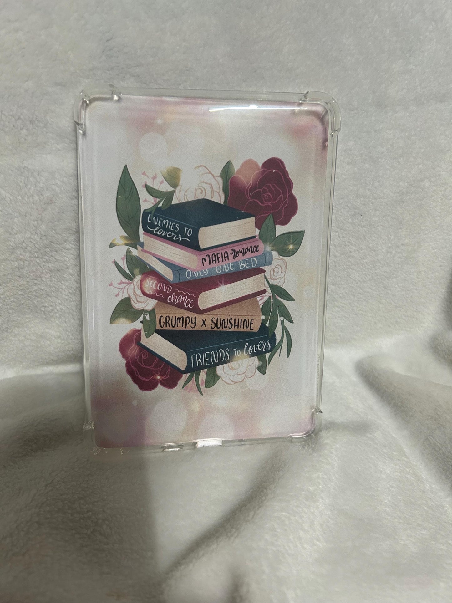 Pale tropes book stack kindle e reader insert card for clear case, kindle accessory decoration, kindle, paperwhite, oasis 10th 11th gen