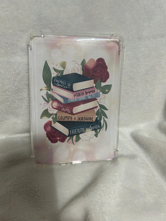 Pale tropes book stack kindle e reader insert card for clear case, kindle accessory decoration, kindle, paperwhite, oasis 10th 11th gen