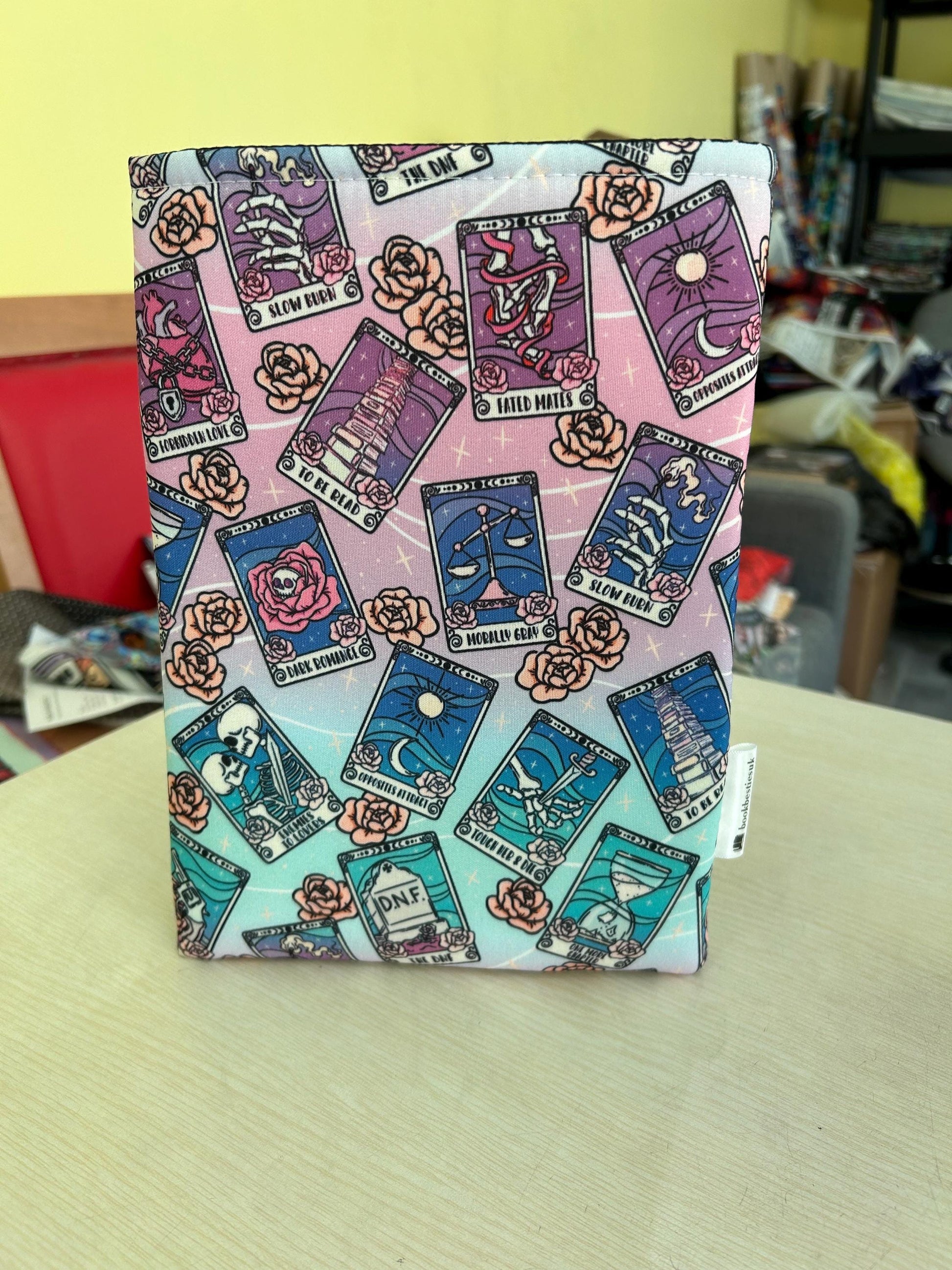 Pastel tarot bookish tropes bookish fabric book jacket book cover book pouch bookworm gift bookbestie book sleeve zip sold separately