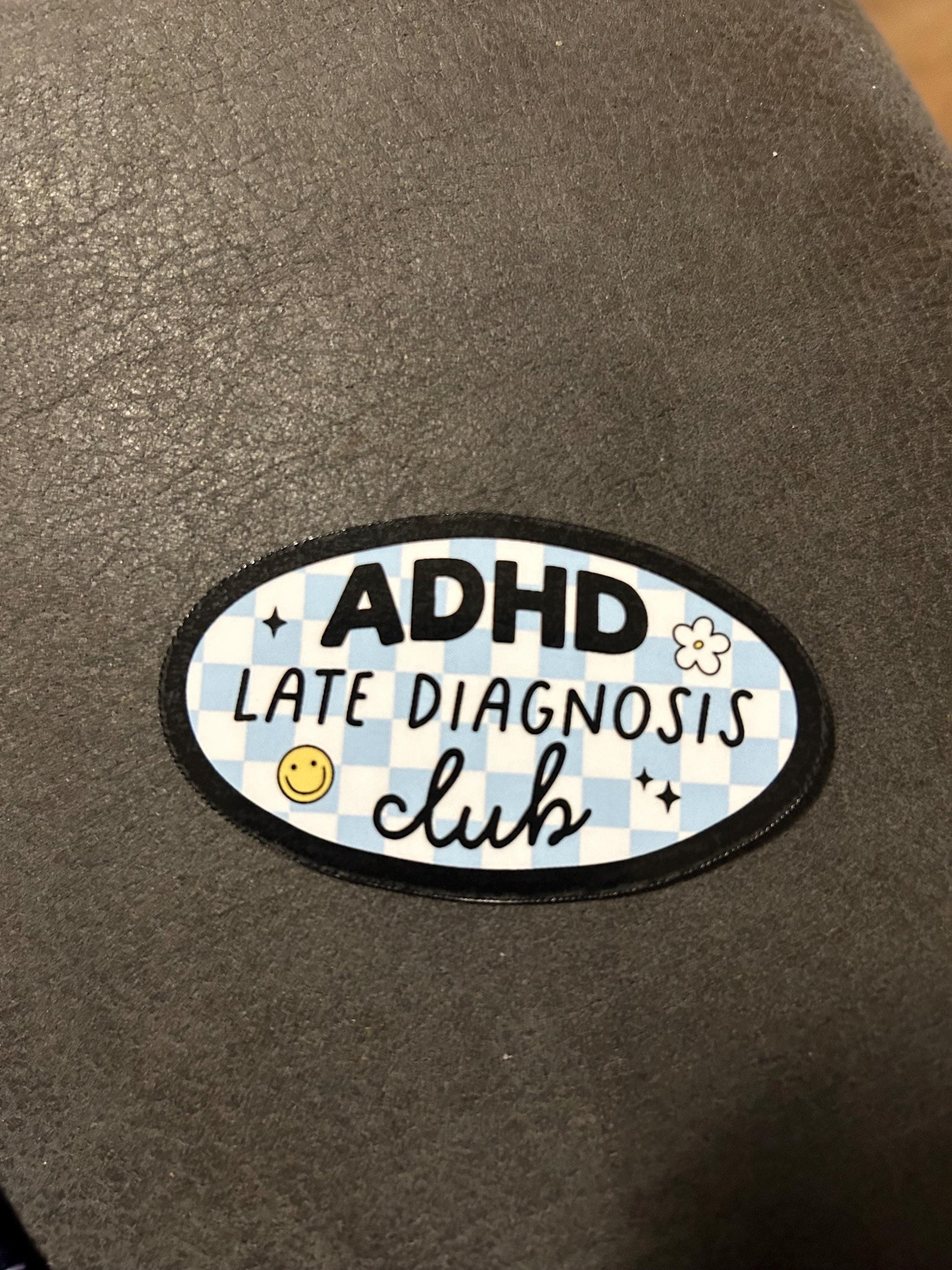 Late diagnosis ADHD club neurospicy motivational glossy sticker sticker for kindle, kindle decal decoration