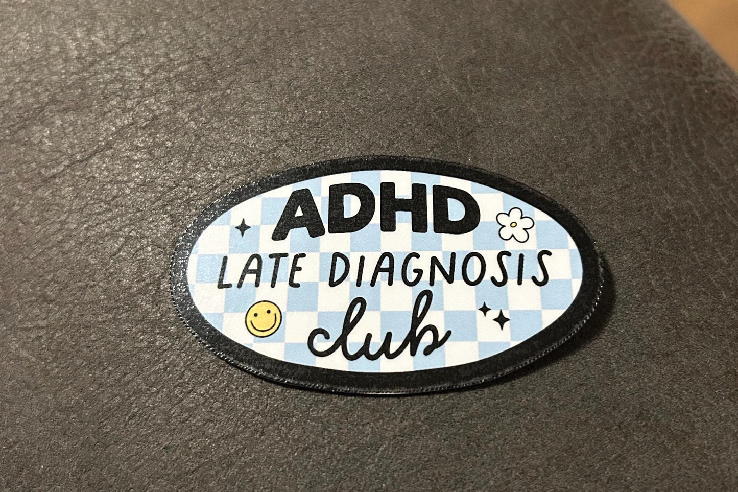 Late diagnosis ADHD club neurospicy motivational glossy sticker sticker for kindle, kindle decal decoration