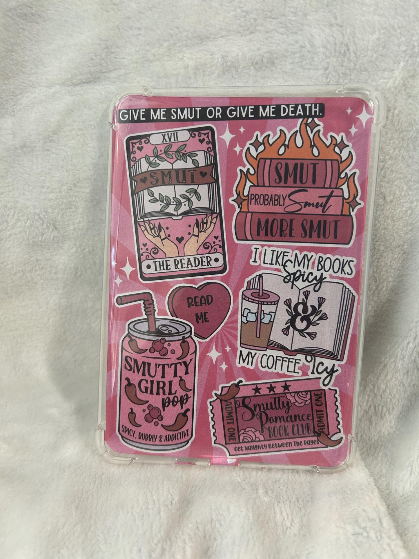 Smut reader sticker style kindle e reader insert card for clear case, kindle accessory decoration, kindle, paperwhite, oasis12th gen