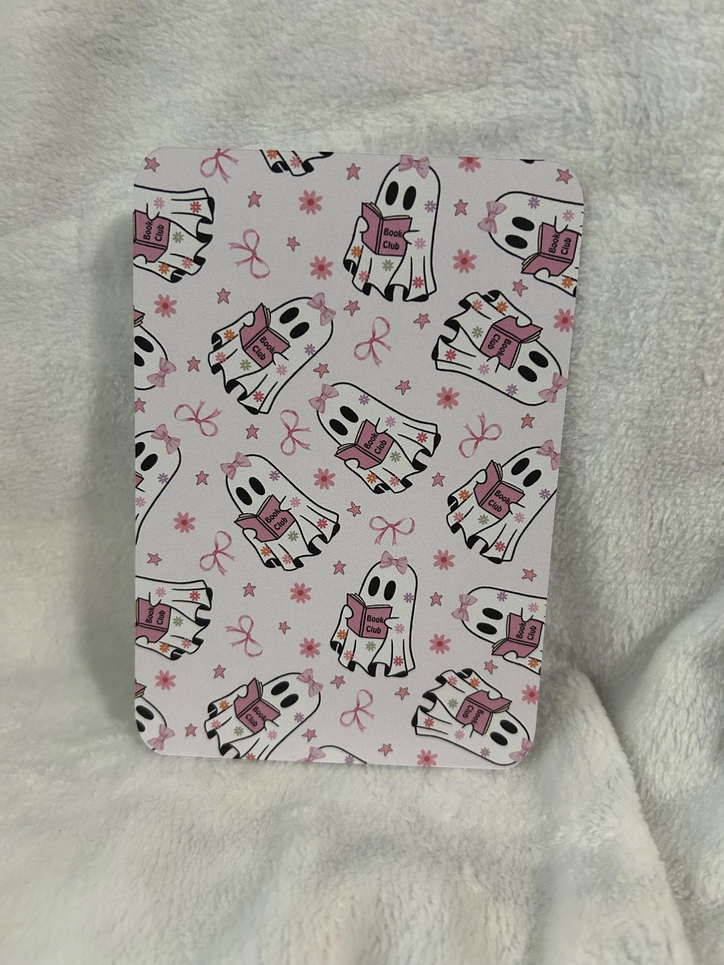 Baby pink book club reading ghost kindle e reader insert for clear case, kindle accessory, kindle, paperwhite, oasis, scribe 10th 11th gen