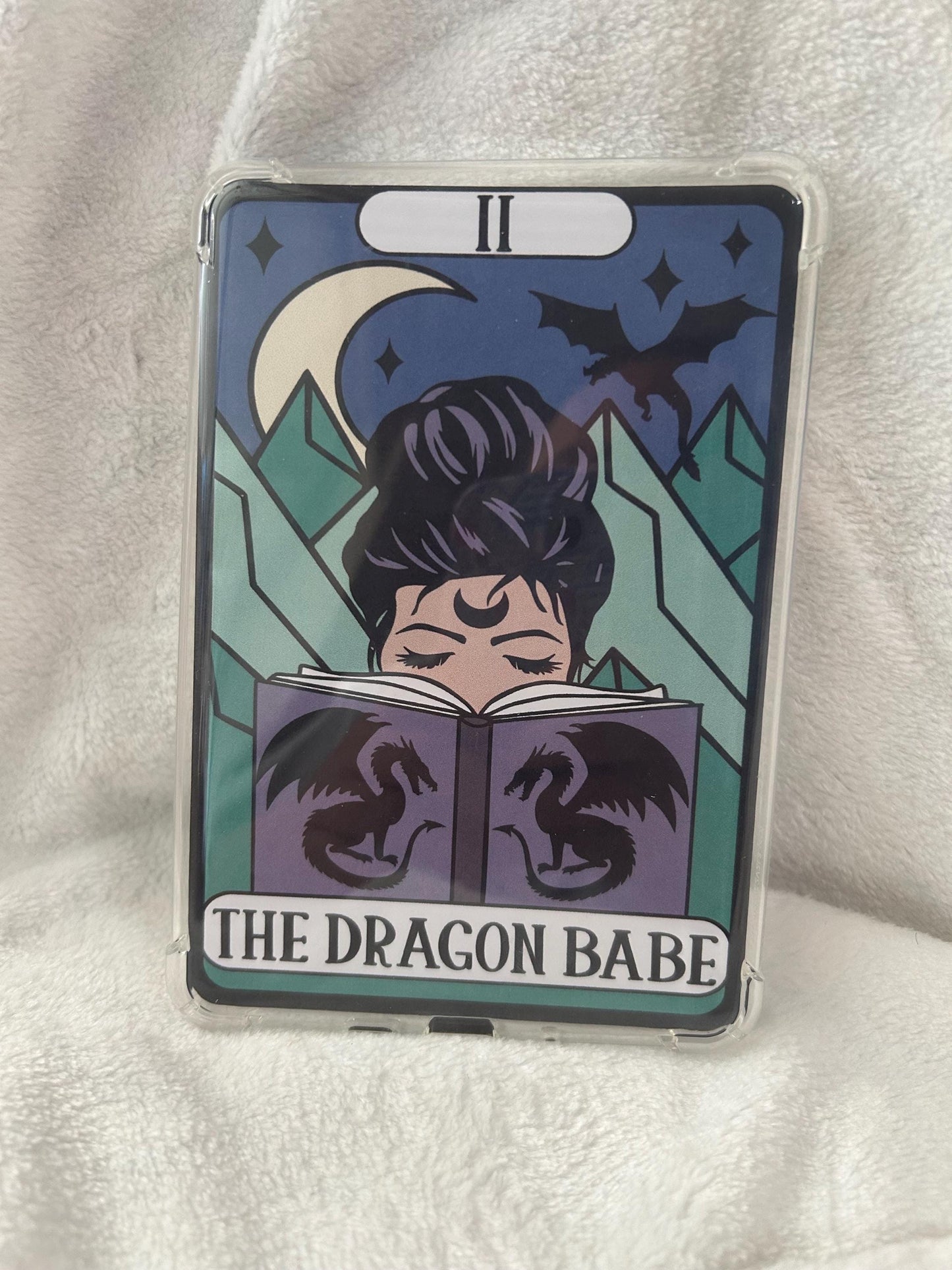 The dragon babe fantasy tarot style kindle e reader insert card for clear case, kindle accessory decoration, kindle, paperwhite, oasis