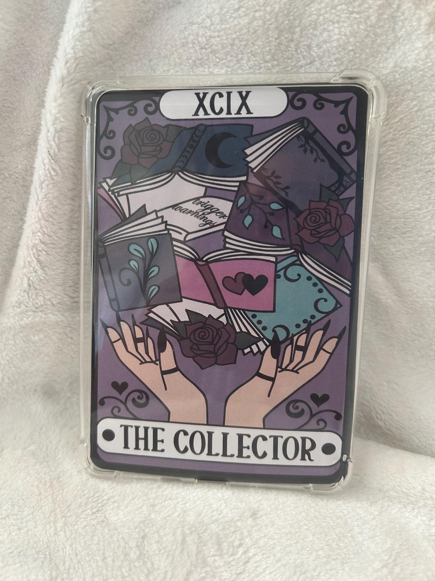 The collector bookish tarot style kindle e reader insert card for clear case, kindle accessory decoration, kindle, paperwhite, oasis12th gen