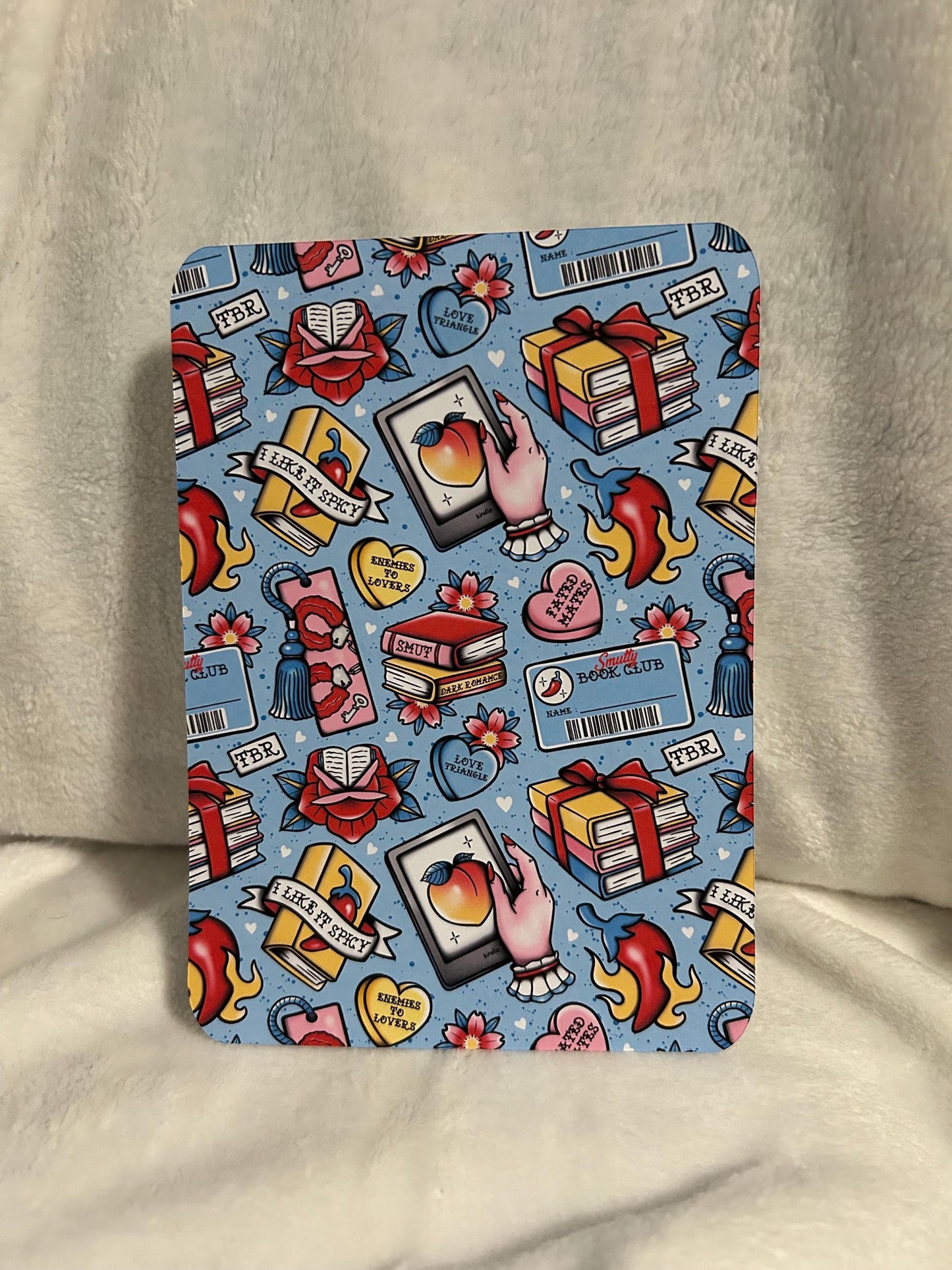 Smutty bookish retro tattoo style kindle e reader insert for clear case, kindle accessory, kindle, paperwhite, oasis, scribe 10th 11th ge