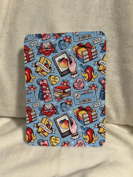 Smutty bookish retro tattoo style kindle e reader insert for clear case, kindle accessory, kindle, paperwhite, oasis, scribe 10th 11th ge