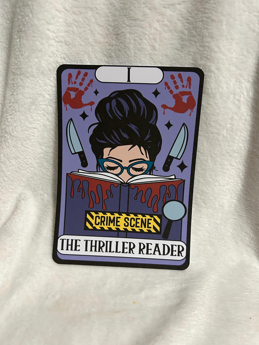 The thriller reader tarot style kindle e reader insert card for clear case, kindle accessory decoration, kindle, paperwhite, oasis