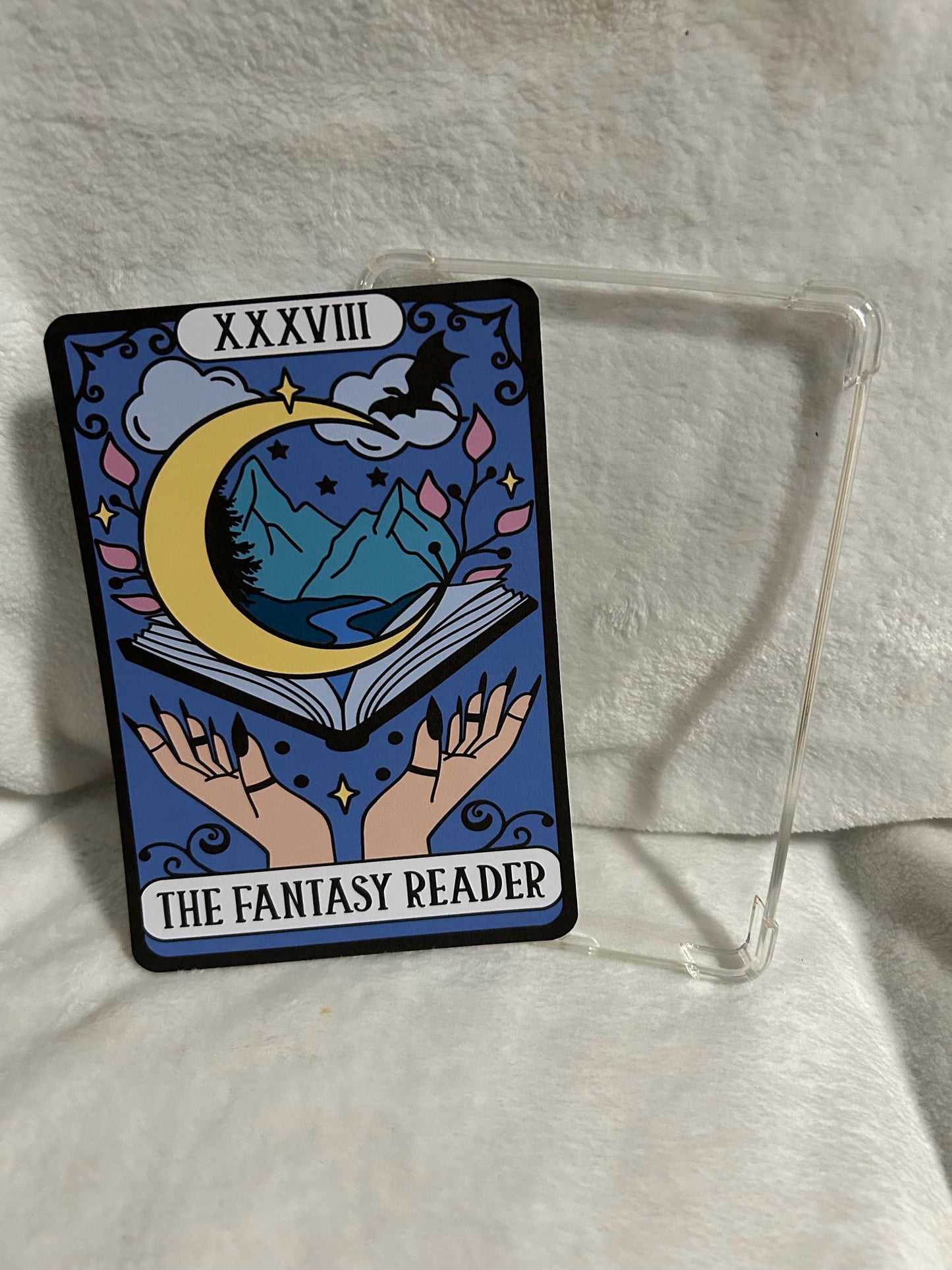 The fantasy reader tarot style kindle e reader insert card for clear case, kindle accessory decoration, kindle, paperwhite, oasis